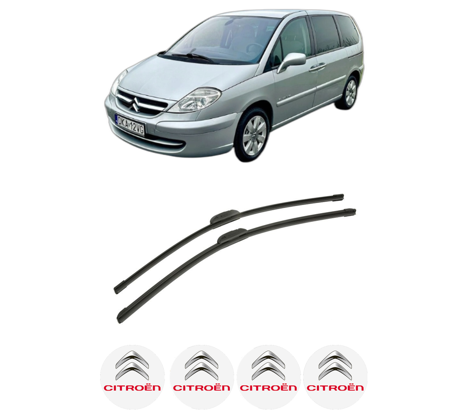 Set stergatoare auto CITROEN C8 Van (EA_, EB_) din 2003-2011, pentru parbriz auto, 2 bucati, Bosch Aerotwin Retrofit, din cauciuc siliconat rezistent, 4 Stickere Auto CITROEN