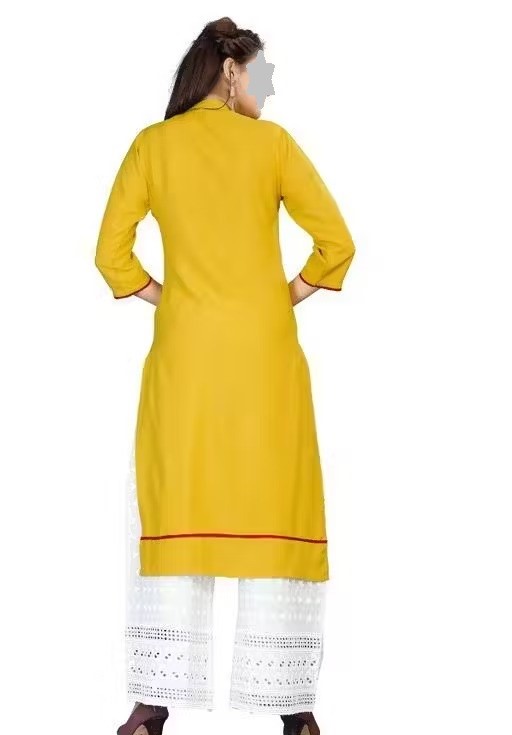 Women Rayon Black Palazzos Kurta Set Color 2 (KS180)