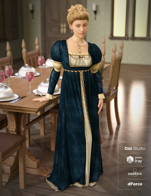 dForce Renaissance Dress for Genesis 8 Female(s)