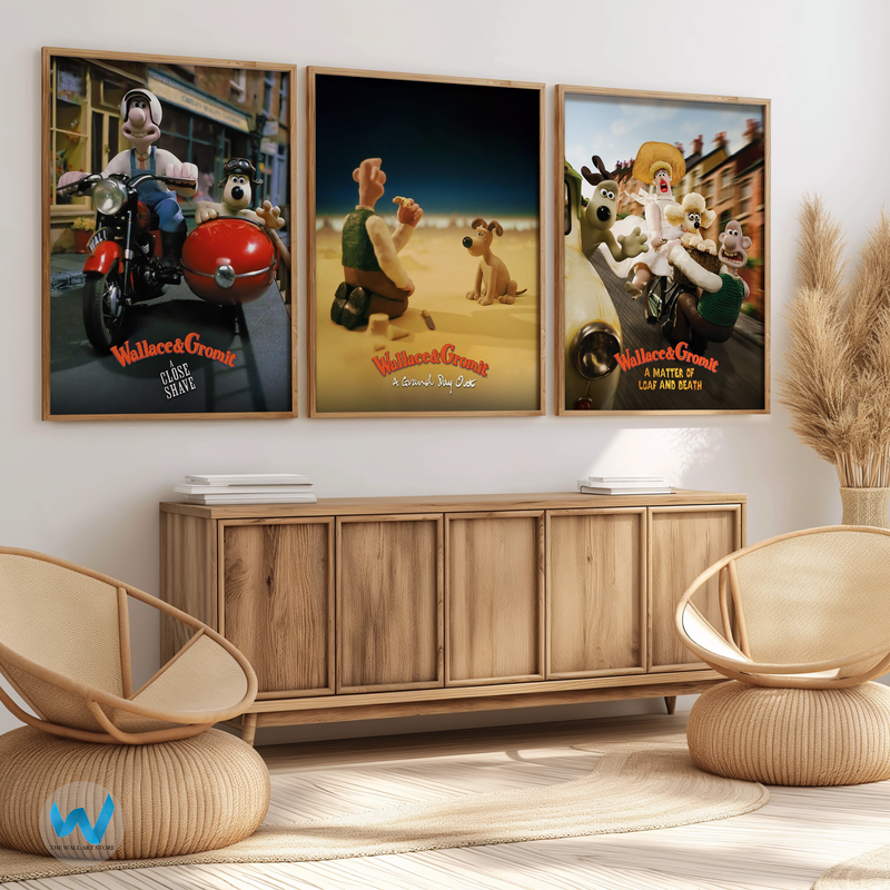 Wallace & Gromit 3er Set Poster - Film Kunstdrucke - 12X16/16X20/18X24/24X36 - Bild 2 von 10