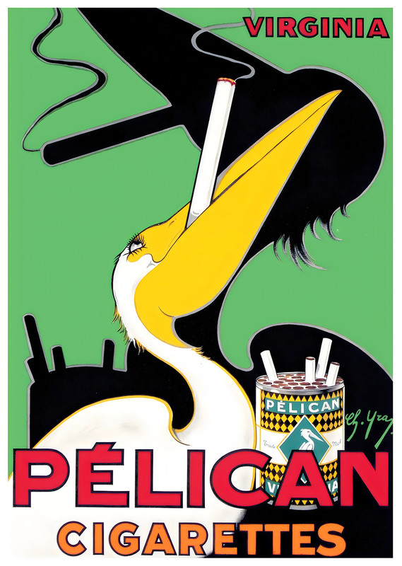 pelican tobacco Pelican Cigarettes Poster Tobacco Pelican Ad Wall Art