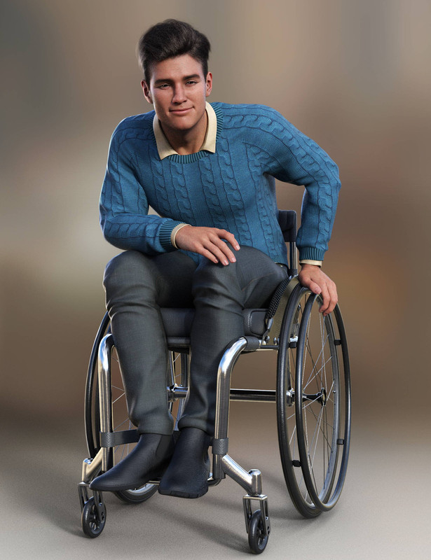 Everyday Wheelchair Animations for Genesis 8.1 Male and Michael 8.1 