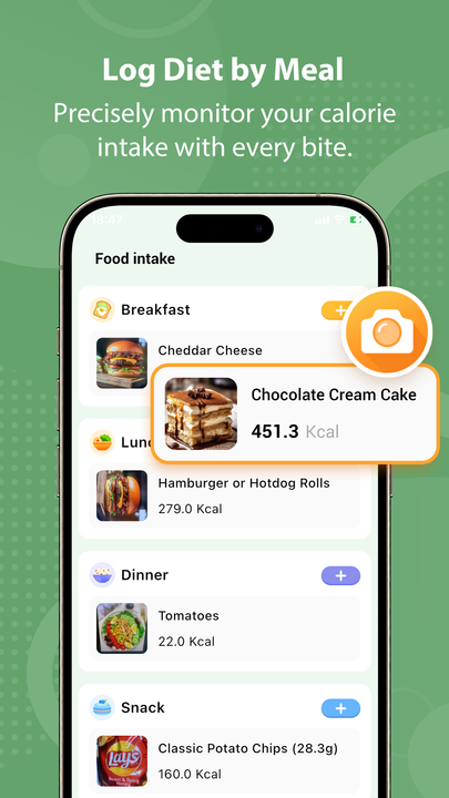 Healthy Calorie Scanner App Interface