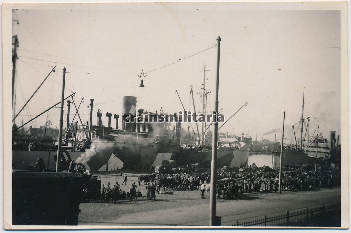 Orig. Foto Schiff m. Tarn Camo Verladung 163ID H