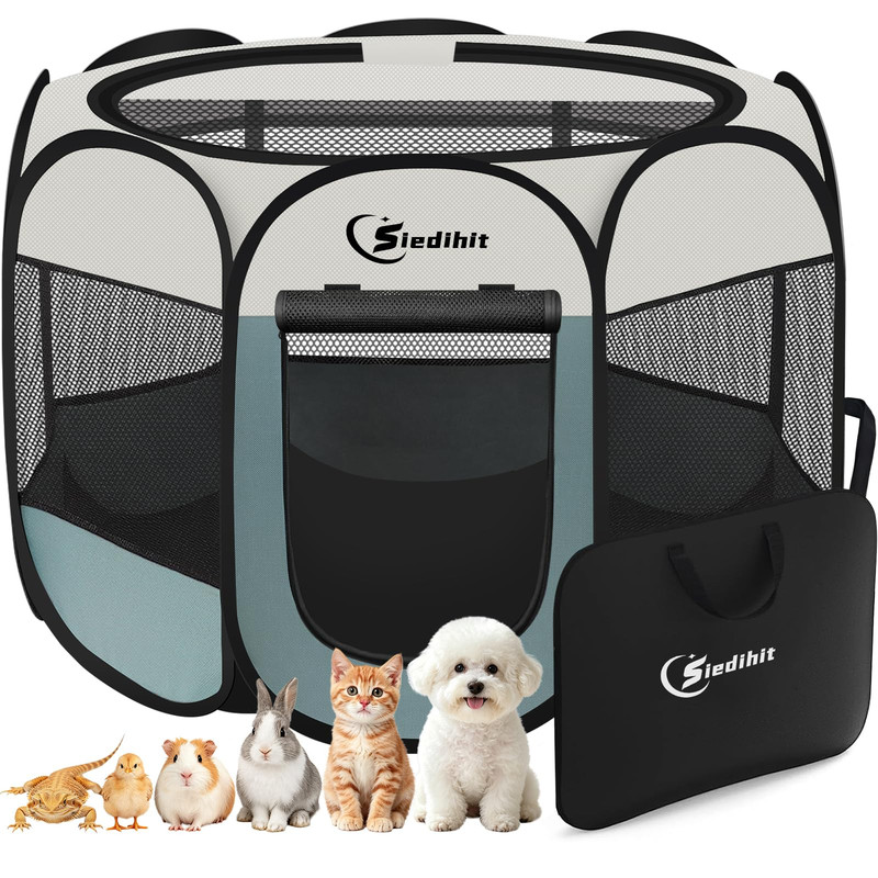 Siedihit Portable Pop Up Dog Crate Tent Cage