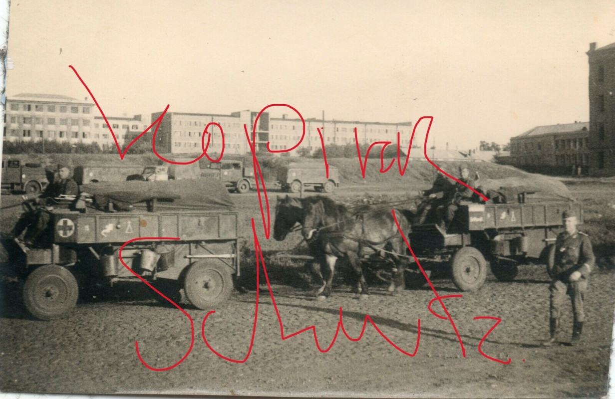 Donezk Ukraine Ostfront Sanitäter DRK Pferdewagen Kfz