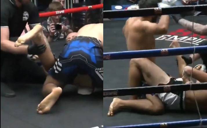 Брутално счупване! Кракът на боец се обърна в противоположната посока