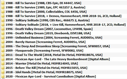 Meliah Rage - Discography (1988-2018)