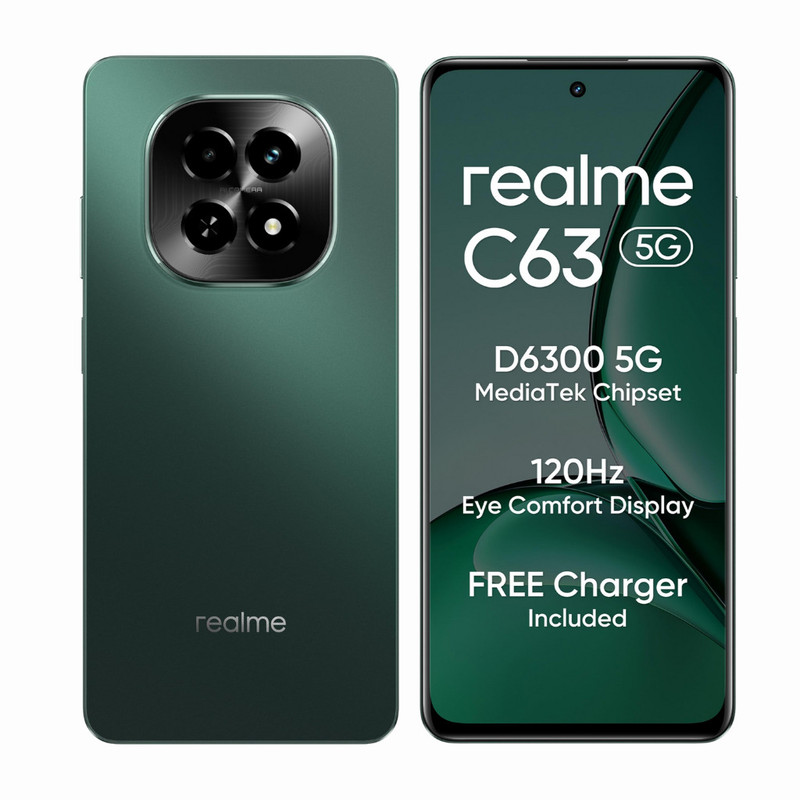 realme C63 5G (Forest Green, 6GB RAM, 128GB Storage) refurbished