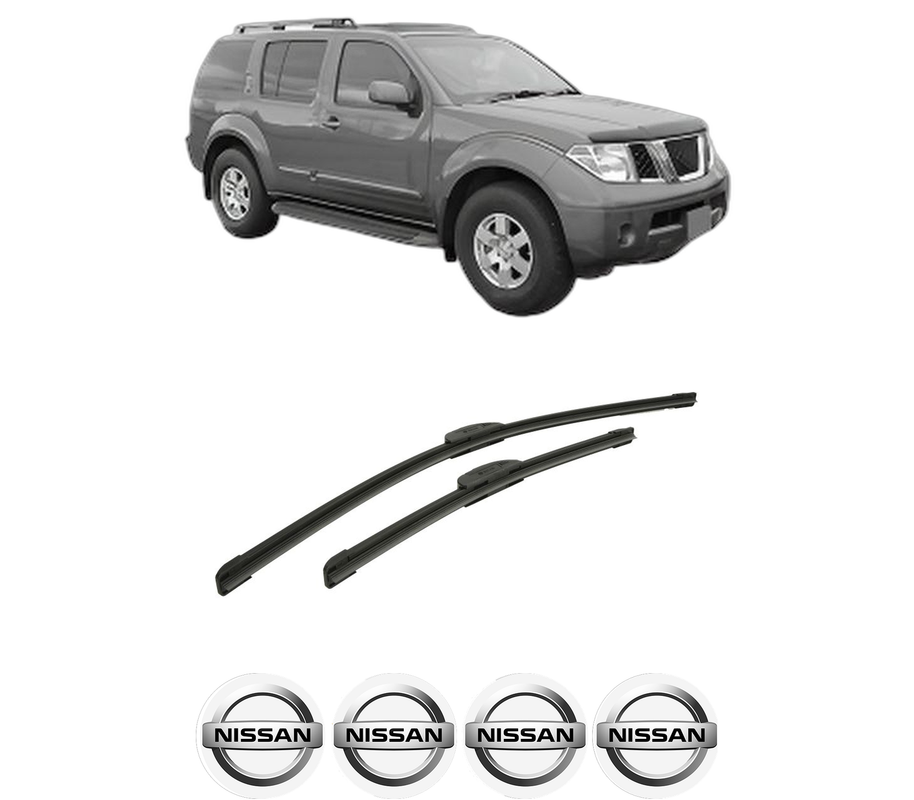 Set stergatoare auto NISSAN PATHFINDER IV (R52) din 2013, pentru parbriz auto, 2 bucati, Bosch Aerotwin Retrofit, din cauciuc siliconat rezistent, 4 Stickere Auto NISSAN