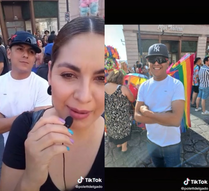 Mujer lleva a marcha gay a esposo homofóbico, “lo que te choca te checa”