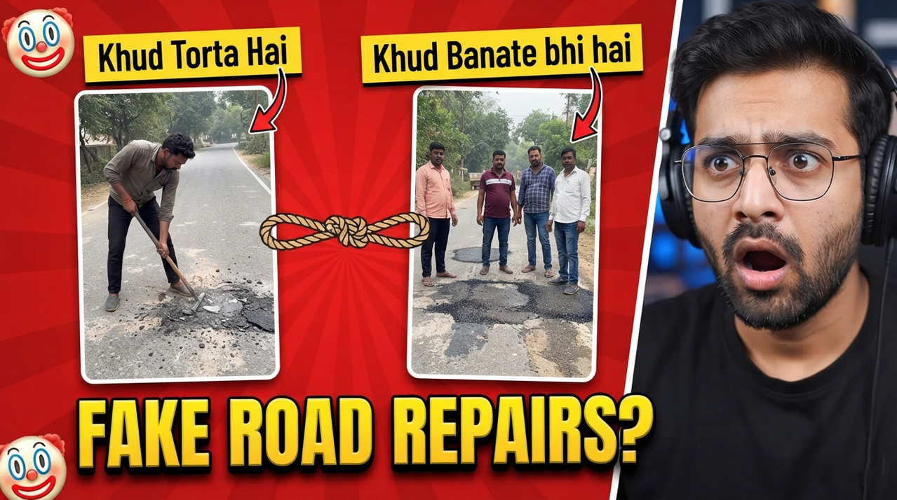 Result of: High-Engagement Split-Screen YouTube Thumbnail Prompt & Generator | Fake Road Repairs