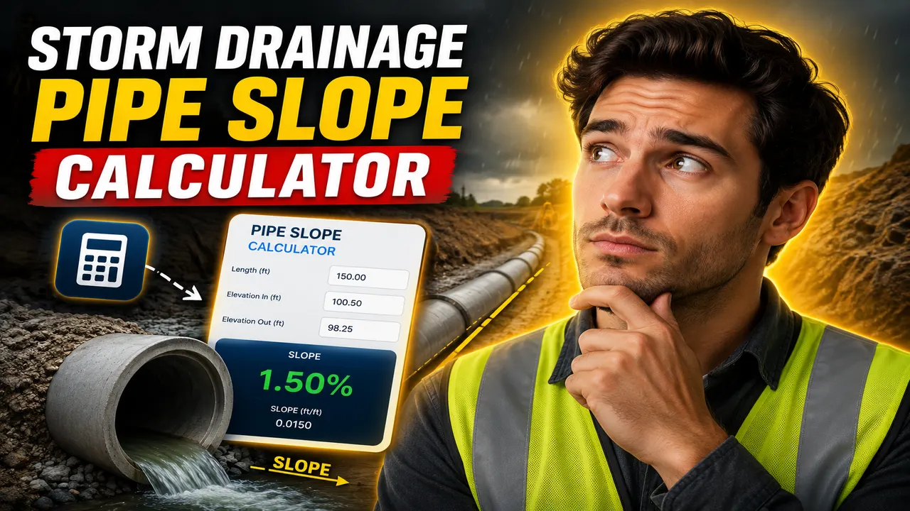 Storm Drainage Pipe Slope Calculator