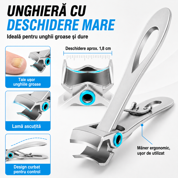 Unghieră cu deschidere mare Zenifique pentru unghii groase și dure