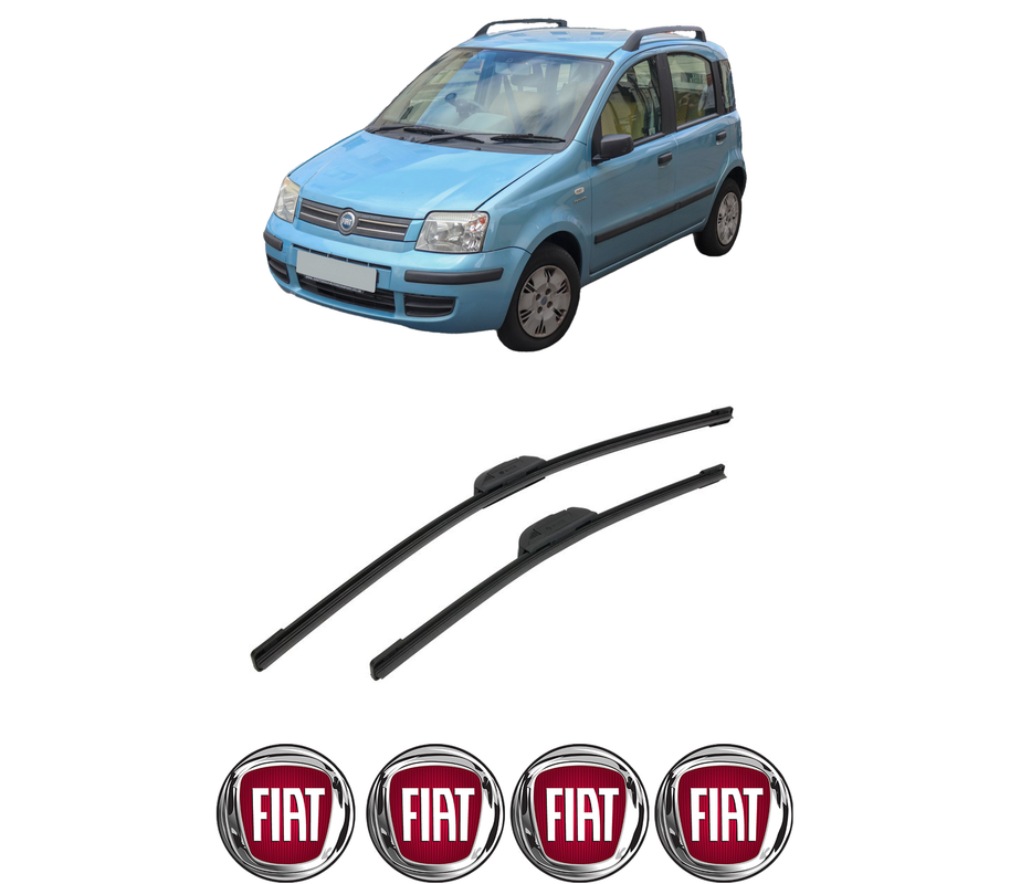 Set stergatoare auto FIAT PANDA Hatchback Van (169_) din 2004-2011, pentru parbriz auto, 2 bucati, Bosch Aerotwin Retrofit, din cauciuc siliconat rezistent, 4 Stickere Auto FIAT