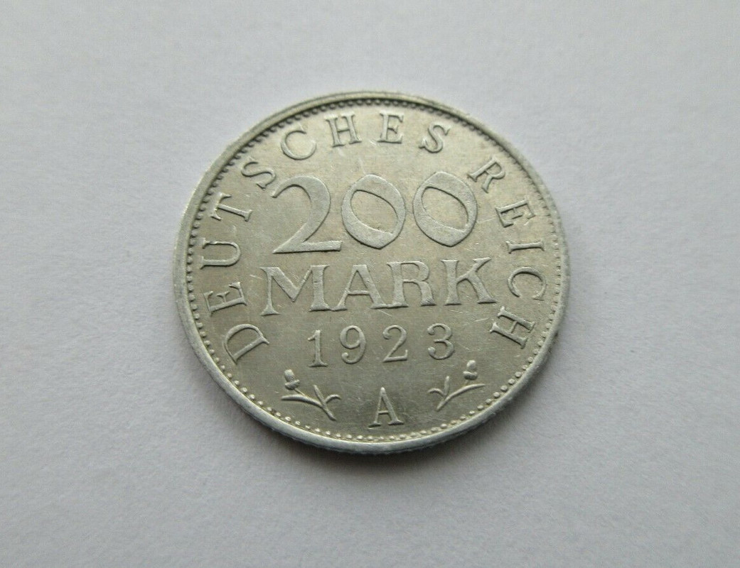 República de Weimar -  Monedas de sustitución e inflación 1919 - 1923 200m-1923a