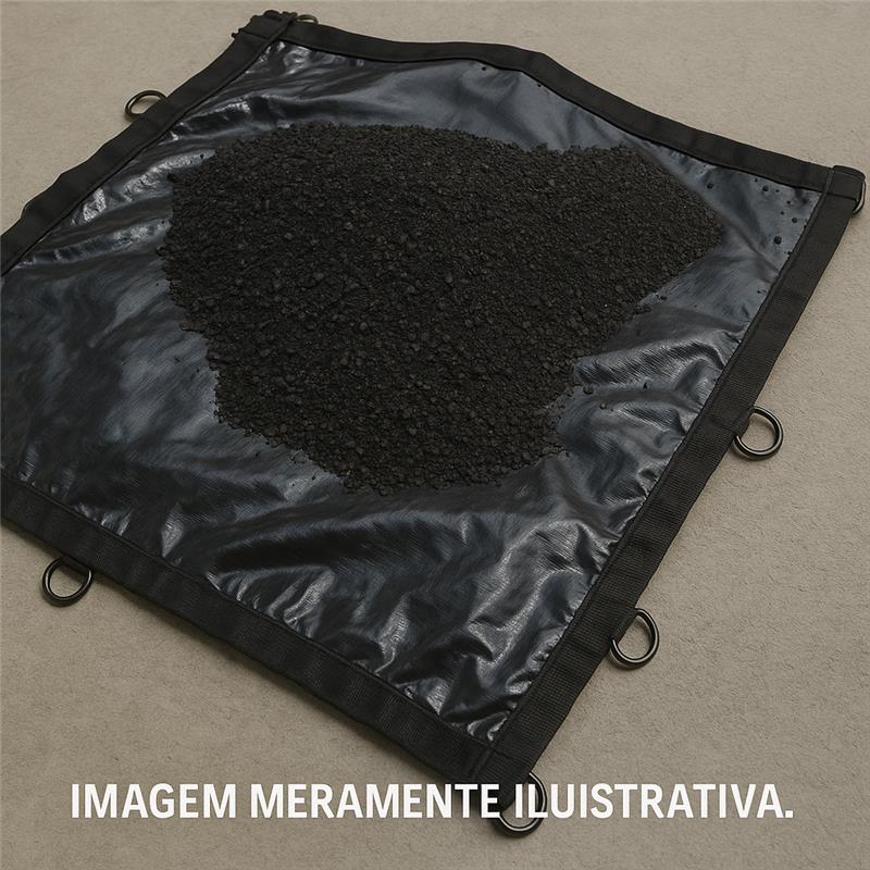 Obra rodoviária utilizando lona de proteção contra chuva