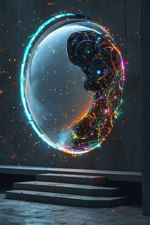 An-android-half-emerges-from-t