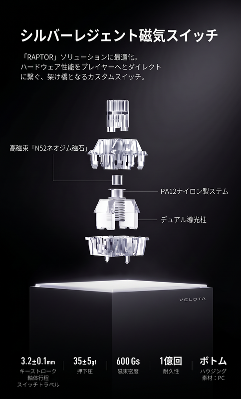 VELOTA FUZZY63 V2 Black Ice ラピッドトリガーキーボード