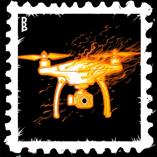 Postal-stamp-style-art-of-a-fl