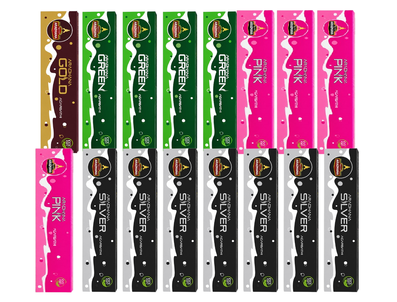 Pack of 16Gold Green Green Green Green Pink Pink Pink Pink Silver Silver Silver Silver Silver Silver