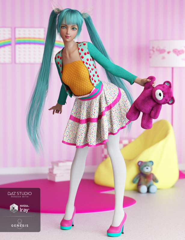 dForce Mori Kei Outfit for Genesis 8 Female(s) dForce Mori Kei Outfit for Genesis 8 Female(s)