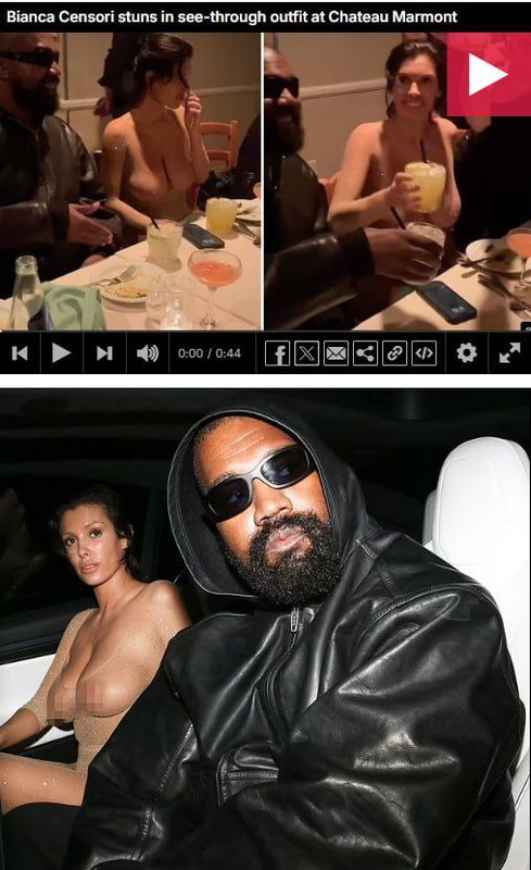 3侃爷性奴Kanye的妻子比安卡Bianca 格莱美颁奖典全裸大秀身材 (0)