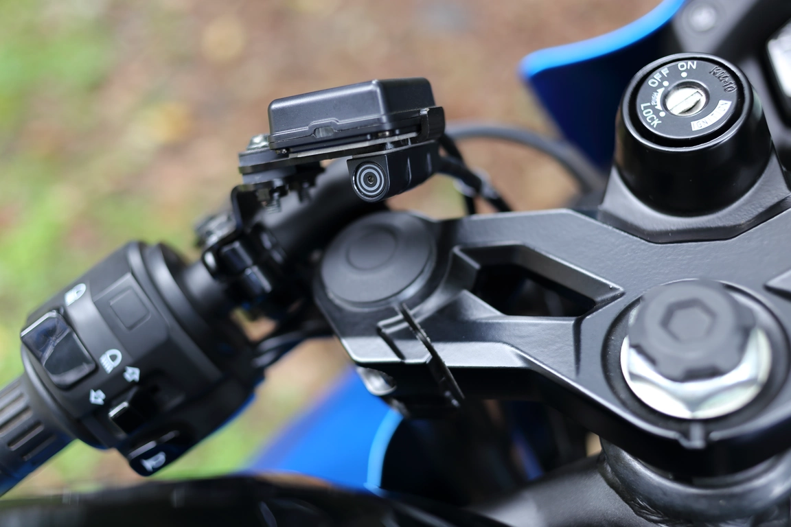 The antenna unit of an ETC 2.0 system on a Ninja 250SL model year 2016