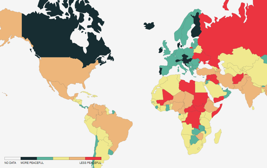 Global Peace Index - Produced by the Institute for Economics - La agresión rusa genera gran inquietud ✈️ Foro General de Viajes