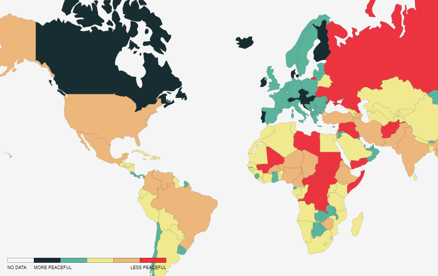 Global Peace Index - Produced by the Institute for Economics - Noticias Viajeras: de Actualidad, Curiosas... - Foro General de Viajes