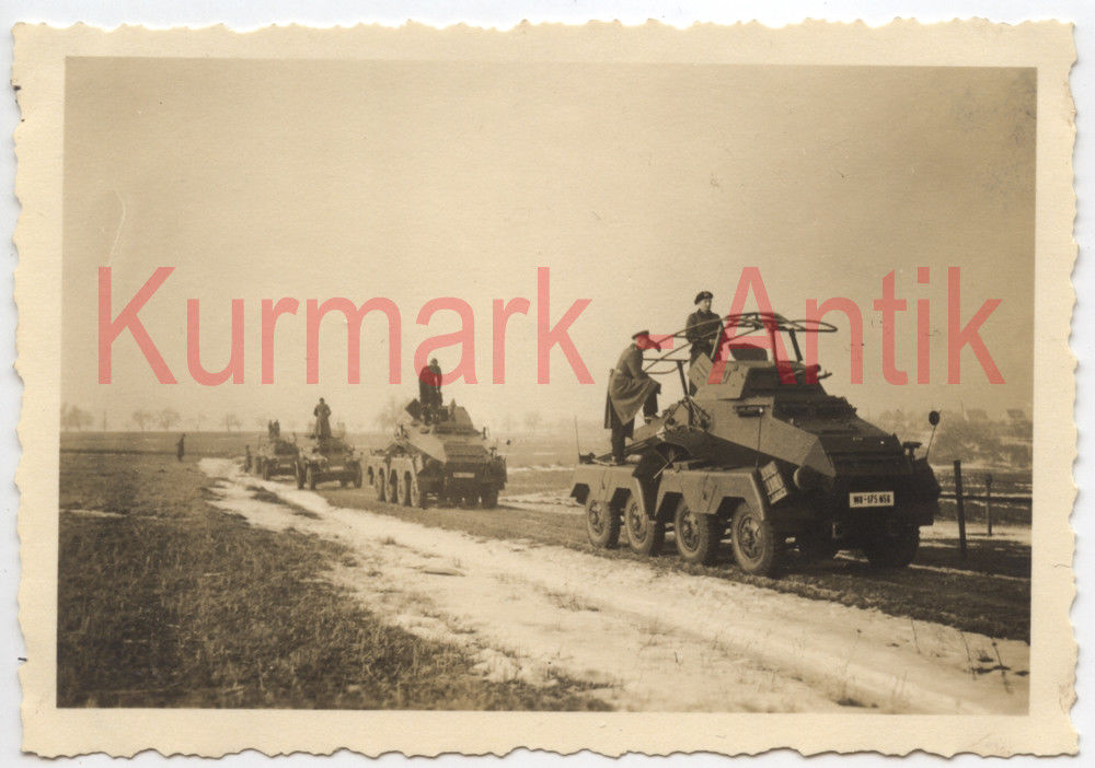 Foto Wehrmacht Sudetenland Panzer Spähwagen 8 Rad Funker Front