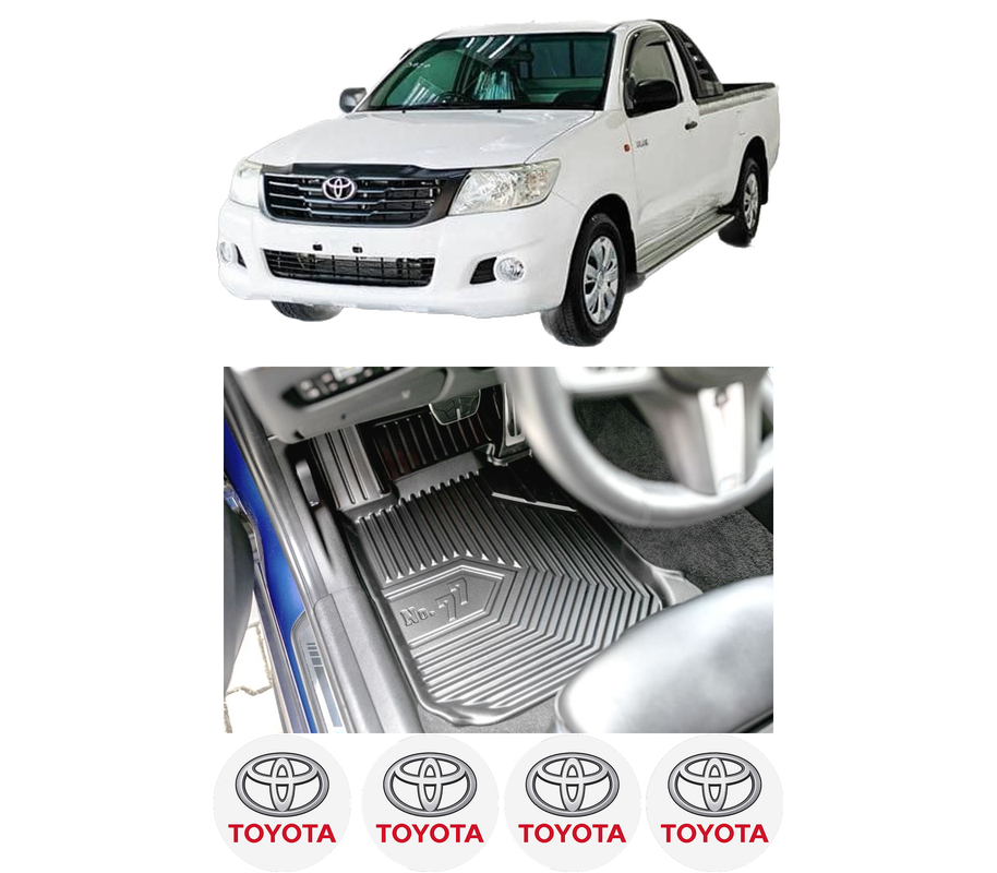 Set covorase presuri TOYOTA HILUX VIII Platform/Chassis (_N1_) din 2015, auto, din cauciuc thermoplastic, 4 Stickere auto cu TOYOTA