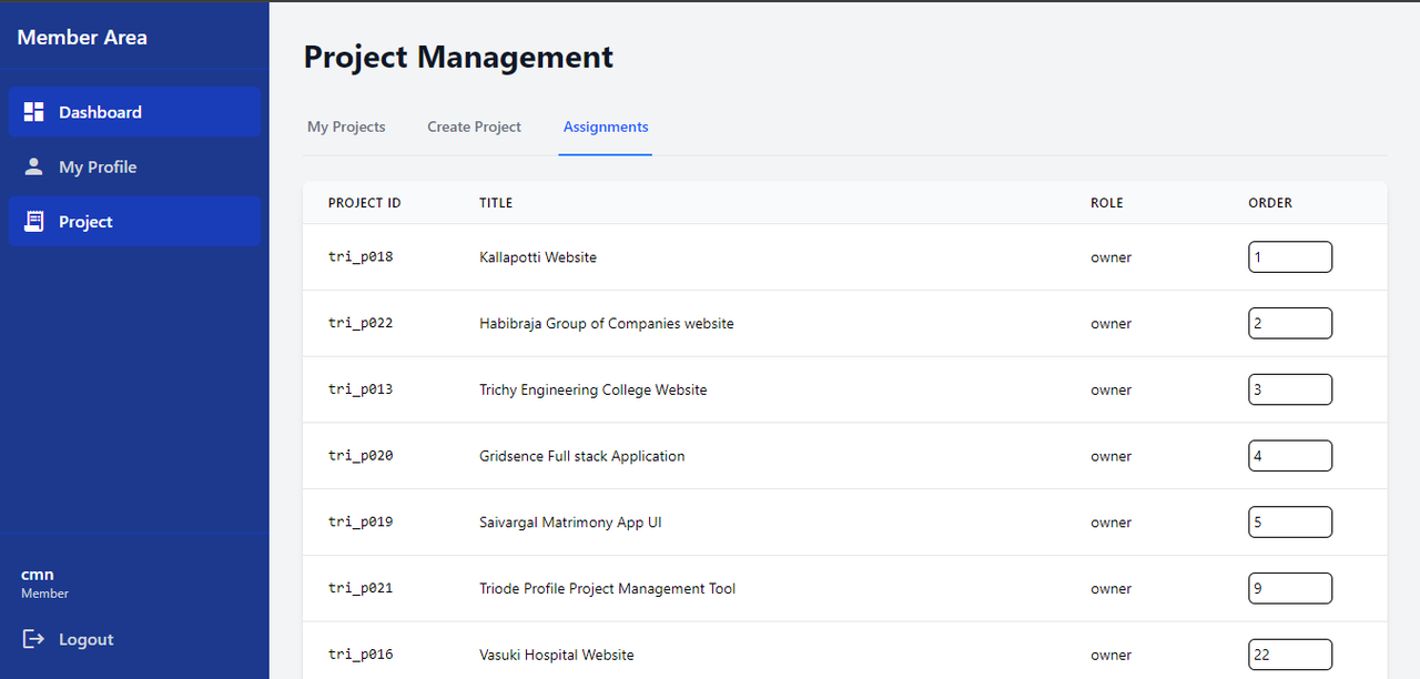Triode Profile Project Management Tool screenshot 5