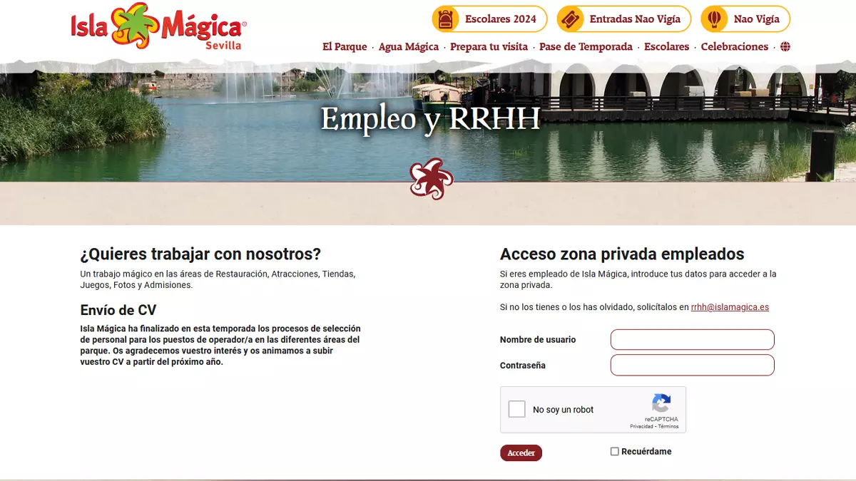 Portal de empleo de Isla Mágica