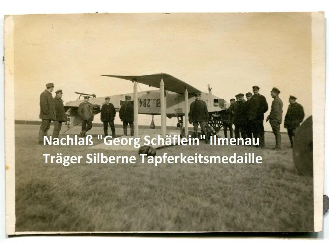 FOTO - Pilot -Georg Schäflein- - FLUGZEUG - BRUCH - DOPPELDECKER - SELTEN