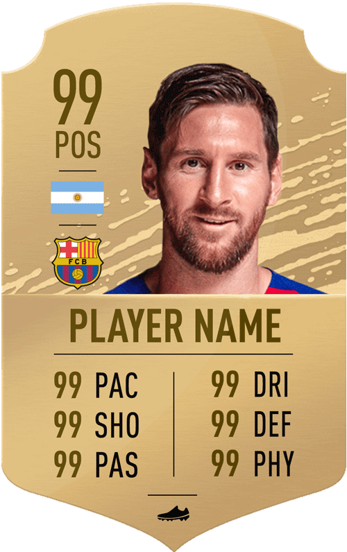 Gold Rare FIFA 20 21 Ultimate Team Board Custom Personalised FUT Card ...