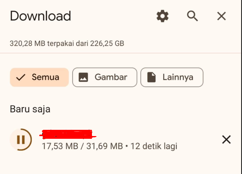 Contoh folder Downloads
