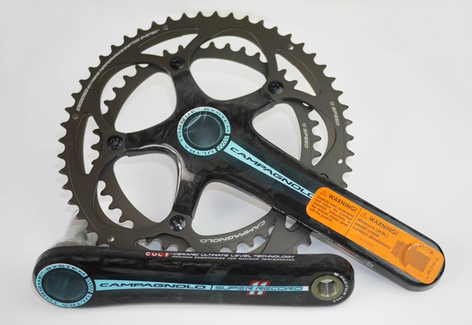 新品 CAMPAGNOLO SUPER RECORD カンパニョーロ カンパ スーパーレコード クランクセットFC12-SR524Cカーボンクランク175 mm黒11速11s 42/54