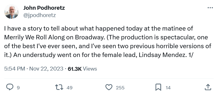 MERRILY WE ROLL ALONG Reviews