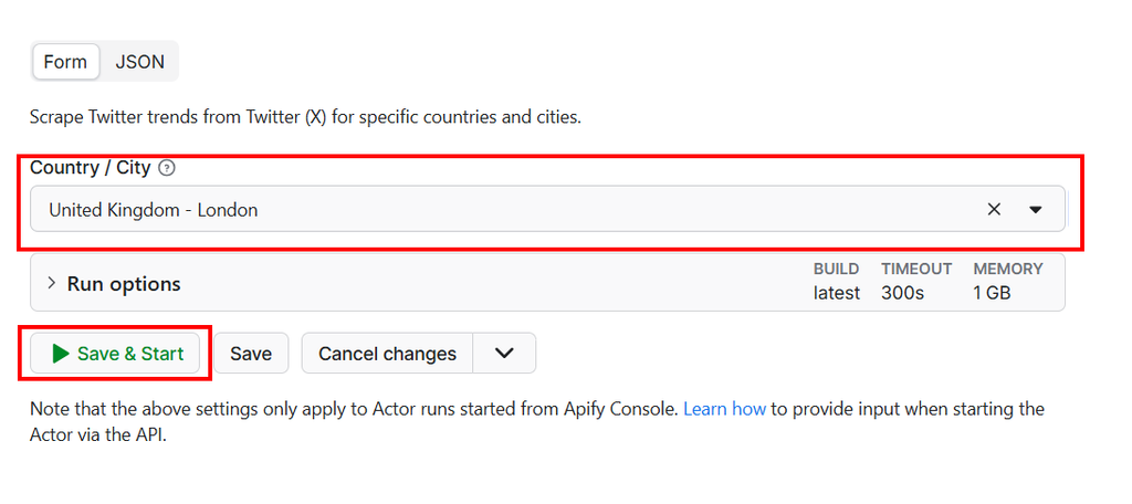Twitter (X) Trends Scraper page on Apify