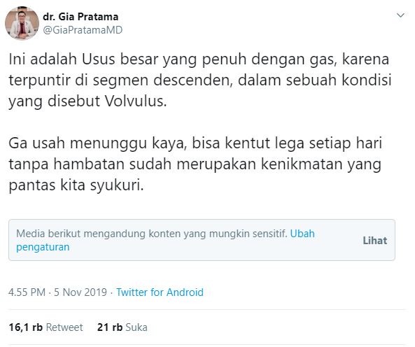 Cuitan dr Gia tentang kentut