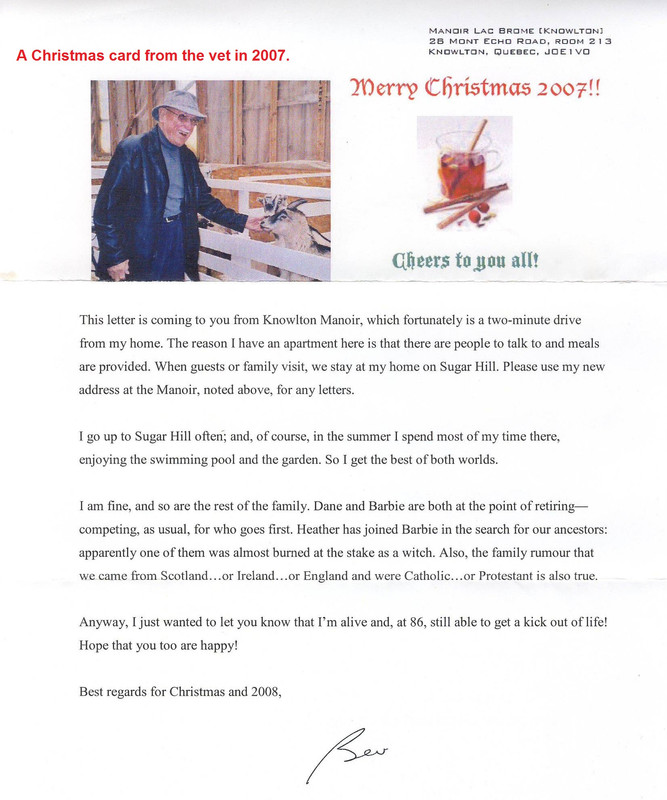 2007 Christmas greeting from Bev Baily