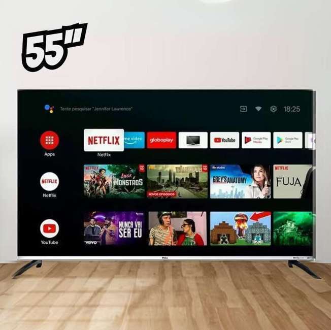 Smart Tv 55” Ptv55m8gagcmbl Android Tv 4k Qled Philco
