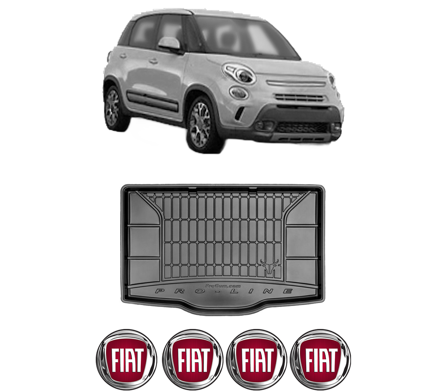 Tavita Portbagaj FIAT 500L (351_, 352_) din 2012-2018, Protectie Portbagaj Auto, 4x Stickere auto cu FIAT