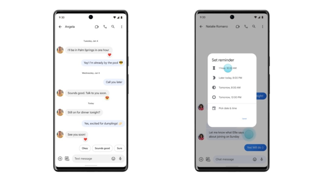 Google Mensajes soporta reacciones para textos de iPhone y recordatorios en apps