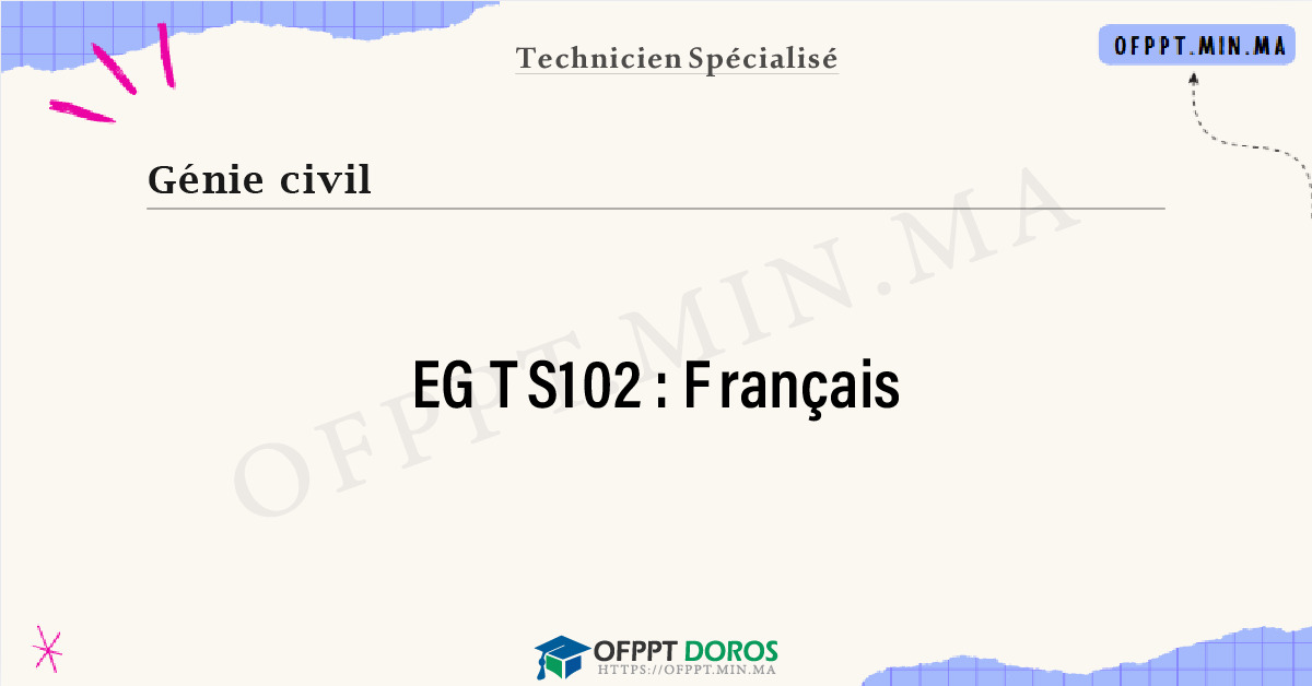 Sommaire détaillé du cours Français EGTS102 OFPPT - Structure du module