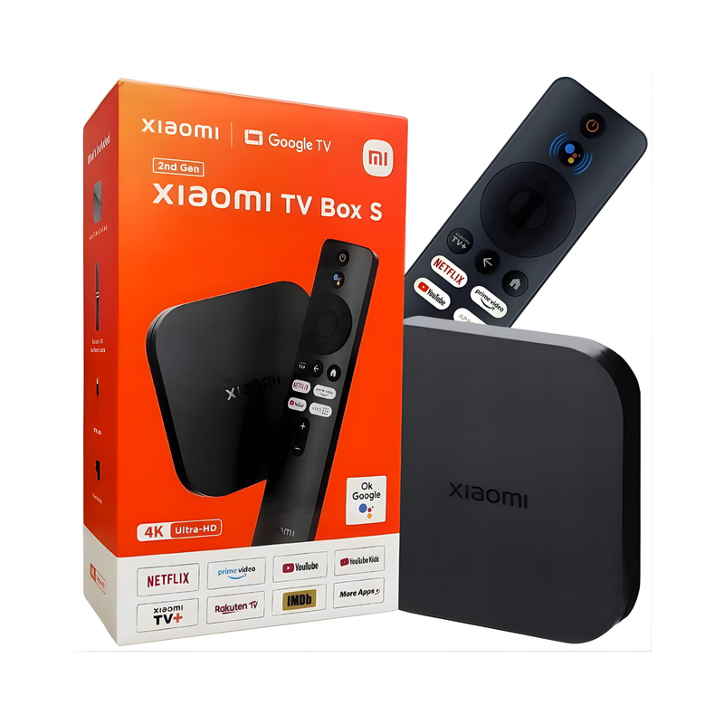 Xiaomi Mi Box S 4K de segunda generación con su control remoto por voz.