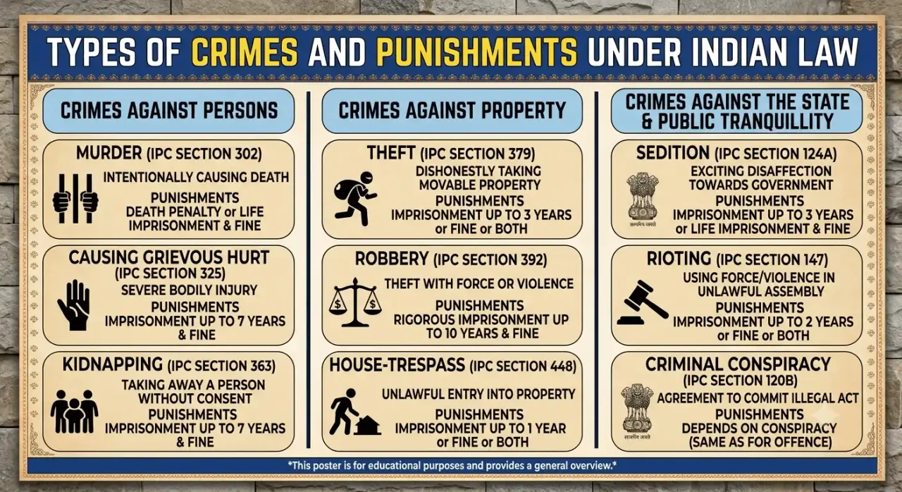 Types of Crimes and Punishments Under Indian Law