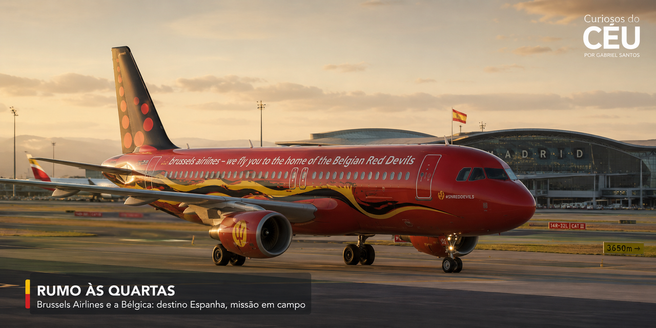 Avião belga dos “Diabos Vermelhos” vira provocação antes de Espanha x Bélgica