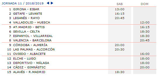 QUINIELA ZONAMALAGUISTA. J8ª (6-7 Octubre) Q_HORARIOS